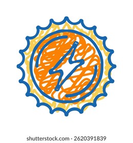 clean energy solar panel doodle icon sketch vector. clean energy solar panel sign. isolated symbol illustration