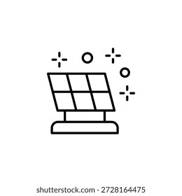 Clean Energy Solar Panel Icon Erneuerbare Stromquelle Technologie Einfache Umrisse