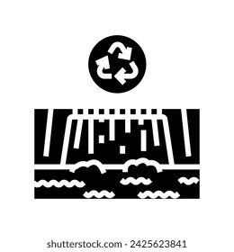 clean energy source hydroelectric power glyph icon vector. clean energy source hydroelectric power sign. isolated symbol illustration