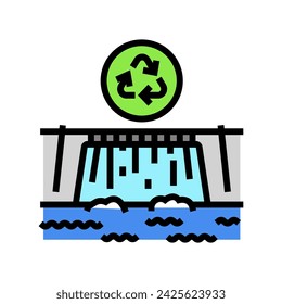 clean energy source hydroelectric power color icon vector. clean energy source hydroelectric power sign. isolated symbol illustration