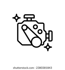 Clean Engine Outline Icon Vector Illustration