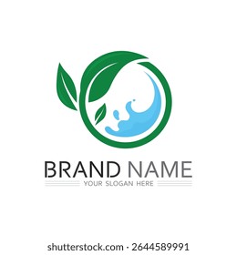 Clean Environment Logo with Botanical Elements and Nature Growth Concept
