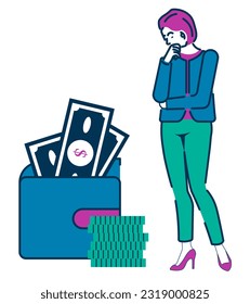 Clean Expressive Finance Character Scene. Vector illustration eps10