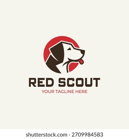 Logo limpio, expresivo y con la cabeza de un perro de perfil con la lengua colgando, transmitiendo felicidad y amabilidad. 