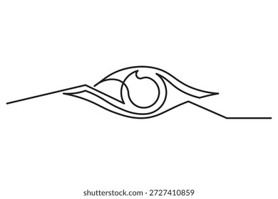 Ilustración de contorno continuo de una línea de ojo limpio mirada estilizada aguda