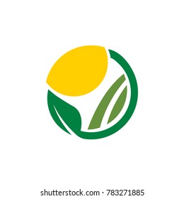 Clean farm agriculture logo design concept