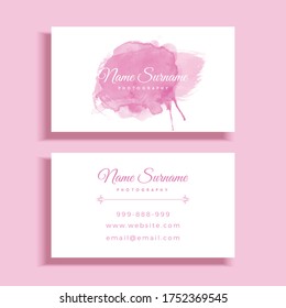 Clean Feminine Simple Modern Business Card Watercolor Design