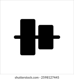 A clean, filled icon symbolizing "vertical center alignment," perfect for design software and UI interfaces.