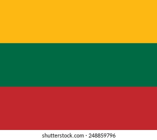 Clean flag of Lithuania, Europe, vector illustration