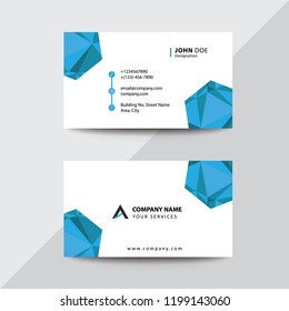 Clean Flat Design Blue Hex Gradient Style Corporate Business Visiting Card