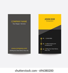Clean Flat Design Fold Style Yellow Color Business Visiting Card