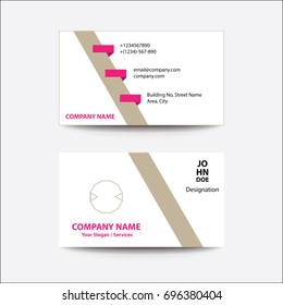 Clean Flat Design Fold Style Pink Business Visiting Card