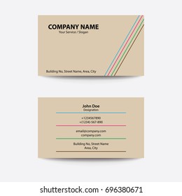 Clean Flat Design Line Style Multi Color Business Visiting Card