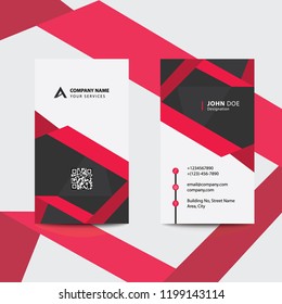 Clean Flat Design Red Fold Style Corporate Business Visiting Card