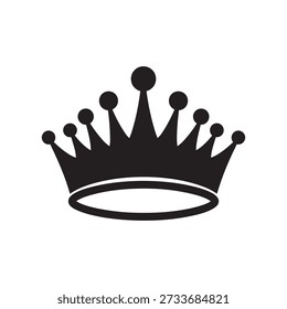 A clean flat design of a royal crown silhouette, perfect for luxury branding, king or queen themed logos, and premium award icons