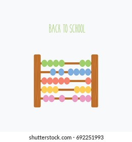 clean flat design style simple colorful wooden abacus beads calculation vector icon. modern calculation math for kids & children. back to school 