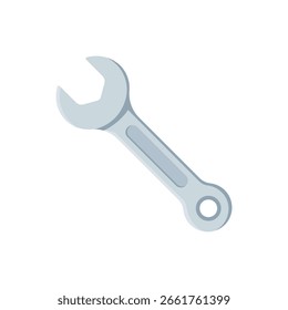 Vetor de design plano limpo de uma chave de chave cinzenta. Perfeito para interfaces de reparo, manutenção e configurações. Isolado no branco.

