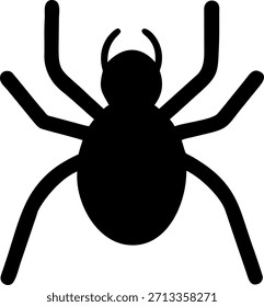 Una ilustración limpia y plana de un ícono de araña, perfecta para Diseños web, App o cualquier proyecto que necesite un gráfico espeluznante.