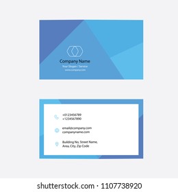 Clean Flat Modern Blue Business Cards