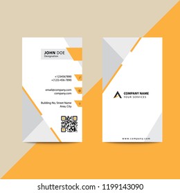 Clean Flat Premium Minimal Style Orange Brown Corporate Business Visiting Card