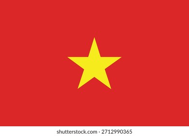 Diseño de Vector plano limpio de la bandera de Vietnam con una estrella amarilla en un fondo rojo. ideal para proyectos educativos, temas culturales, presentaciones y uso digital.