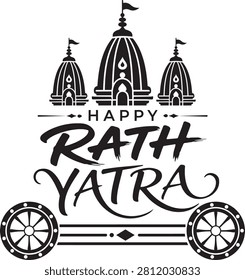 Clean flat vector illustration celebrating the sacred Rath Yatra festival with stylized Jagannath temple silhouettes artistic lettering and traditional chariot wheel elements Suitable for festival branding print materials digital media and promotional designs.
#RathYatra #HappyRathYatra #Jagannath #JagannathTemple #LordJagannath #IndianFestival #FestivalDesign #VectorIllustration #FlatDesign #MinimalDesign #BlackAndWhite #GreetingCard #BannerDesign #ReligiousFestival #IndianCulture #Temple #FestivalGreeting #TraditionalArt #StockIllustration #CommercialUse
