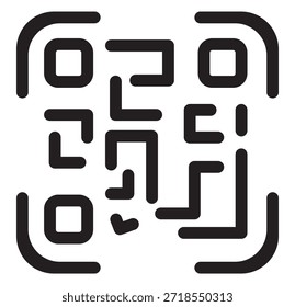 Clean flat vector illustration of a generic QR code icon for apps, payment systems, and digital marketing. EPS 10