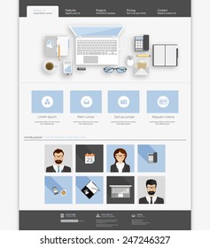 Clean Flat  Website design template