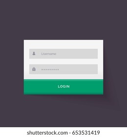 clean flat white login form ui template design