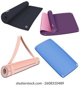 Clean Flat Yoga Mat Illustration for Exercise and Relaxation