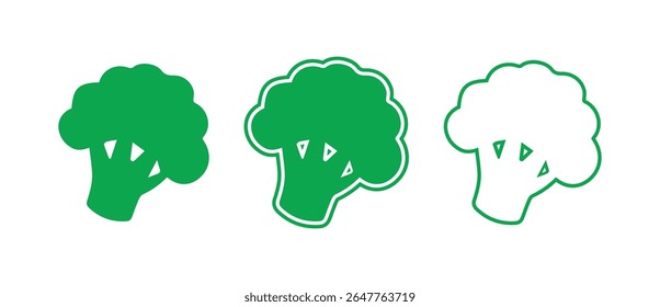 Uma ilustração vetorial limpa e plana de brócolis. Ideal para designs de menus saudáveis, conteúdo de educação nutricional, rótulos de produtos orgânicos ou ícones de aplicativos com temas vegetais.