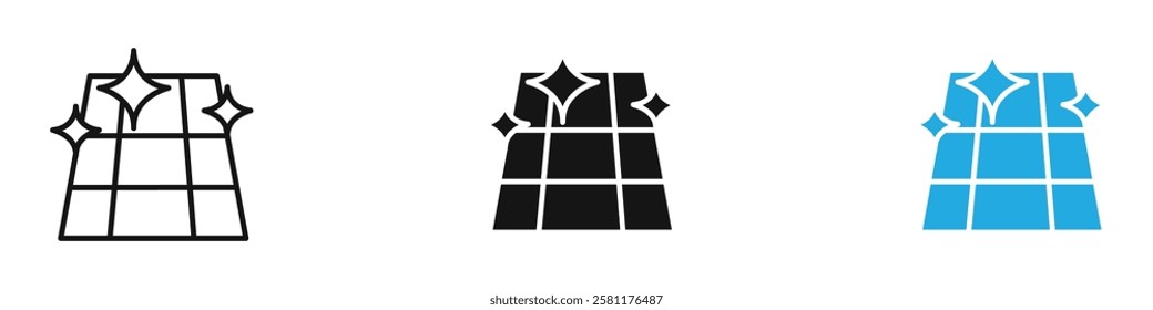 Clean floor surface icon black white vector outline