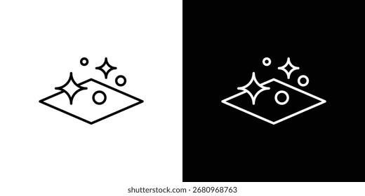 Concepto limpio del símbolo de la línea del icono de la superficie del piso, Ilustración vectorial