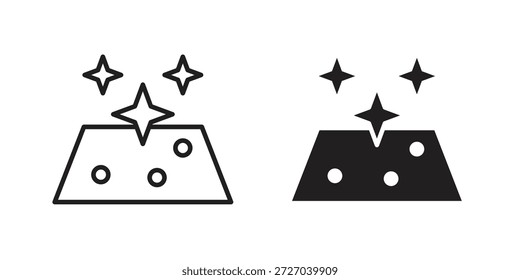 Icono limpio de la superficie del piso sobre fondo blanco. Icono de Vector de acciones