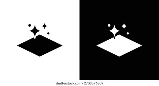 Limpie el logotipo del símbolo de la superficie del piso. Plantilla gráfica.