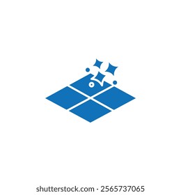Clean floor surface icon Thin line illustration set