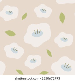 Limpar Floral Minimalista suave plano de fundo sem emenda padrão 