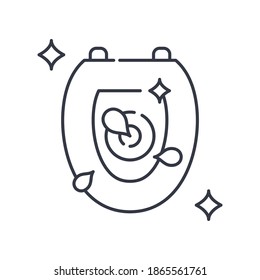 Clean flush icon, linear isolated illustration, thin line vector, web design sign, outline concept symbol with editable stroke on white background.