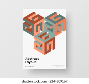 Ilustración de diseño vectorial de volante limpio. Resumen del concepto de rótulo de patrones geométricos.