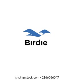 sauberes, fliegendes blaues Vogel-Negativ-Weltraumlogo für Startup-Logo-Design-Inspiration