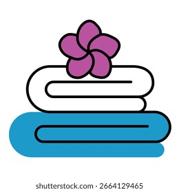 Limpiar toallas de spa plegadas Vector Icon Gráfico