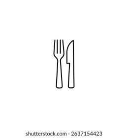 Clean Fork and Knife Icon – Restaurant, Cafe, Menu, and Culinary Branding Vector
