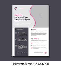 Clean fresh elegant modern corporate business multipurpose flyer template print ready A4 size