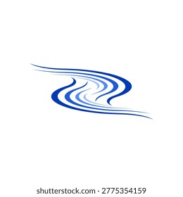 clean fresh river water flowing logo sign design
