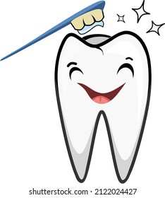 clean and fresh teeth illustration expression picture