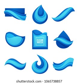 Clean Fresh Water, Vector Design Elemens For Your Logo, Label, Emblems