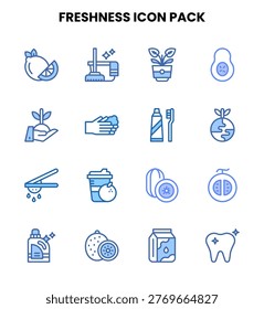 Clean Freshness icon set with  Two Colour icons for UI projects.