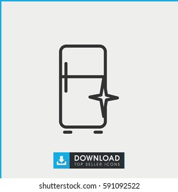 clean fridge icon. Simple outline clean fridge vector icon. On white background.