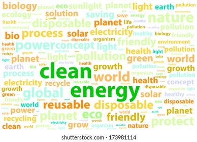 Clean Friendly Environment Energy Word Cloud Stock Vector (royalty Free 