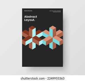 Clean front page design vector illustration. Simple mosaic pattern annual report concept.